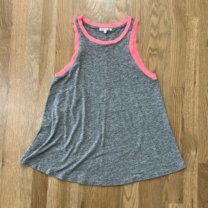 🔸 Sundry Women’s Gray Pink Casual Comfy Tank Top Sleeveless Shirt
